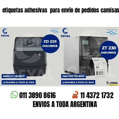etiquetas adhesivas  para envío de pedidos camisas