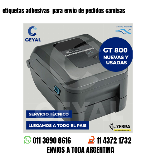 etiquetas adhesivas  para envío de pedidos camisas