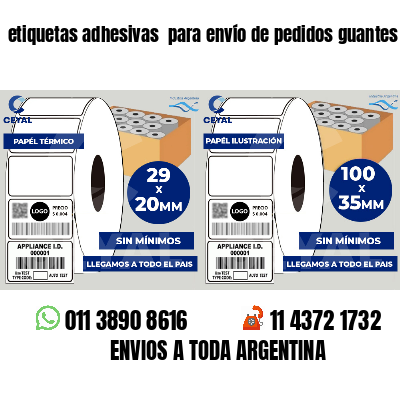 etiquetas adhesivas para envío de pedidos guantes