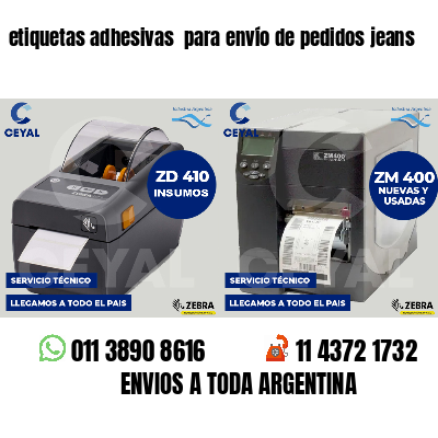 etiquetas adhesivas para envío de pedidos jeans