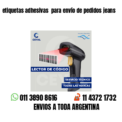 etiquetas adhesivas para envío de pedidos jeans