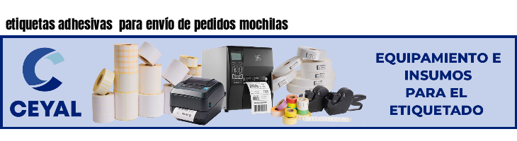 etiquetas adhesivas  para envío de pedidos mochilas