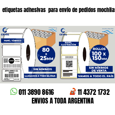 etiquetas adhesivas para envío de pedidos mochilas