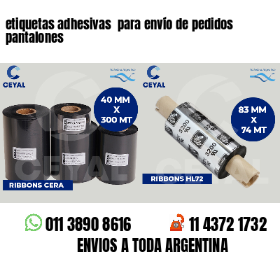 etiquetas adhesivas  para envío de pedidos pantalones