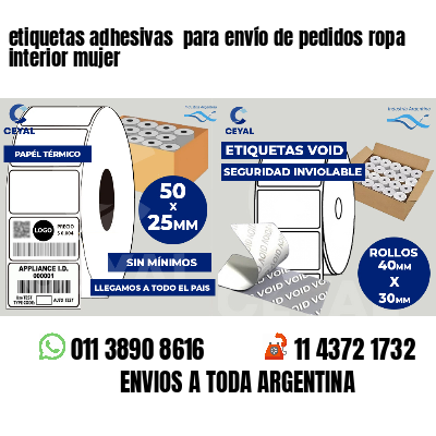 etiquetas adhesivas  para envío de pedidos ropa interior mujer