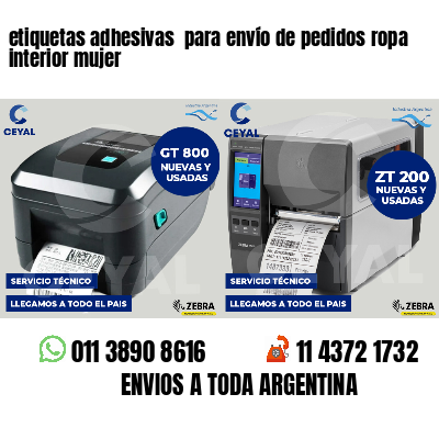 etiquetas adhesivas  para envío de pedidos ropa interior mujer