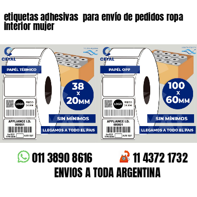 etiquetas adhesivas para envío de pedidos ropa interior mujer