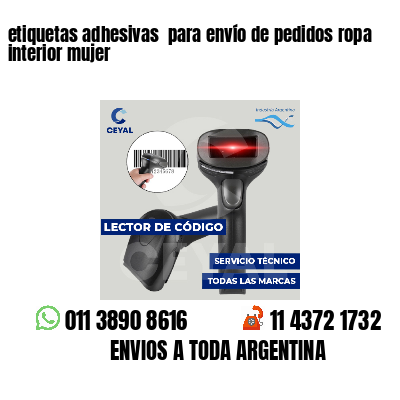 etiquetas adhesivas para envío de pedidos ropa interior mujer