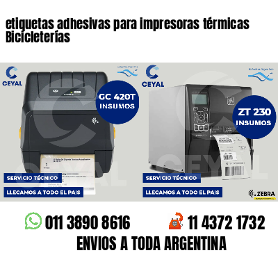 etiquetas adhesivas para impresoras térmicas Bicicleterías
