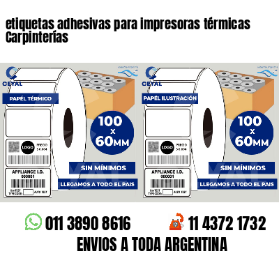 etiquetas adhesivas para impresoras térmicas Carpinterías