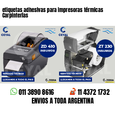 etiquetas adhesivas para impresoras térmicas Carpinterías