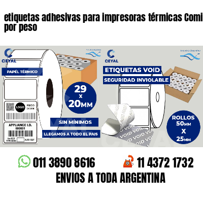 etiquetas adhesivas para impresoras térmicas Comidas por peso