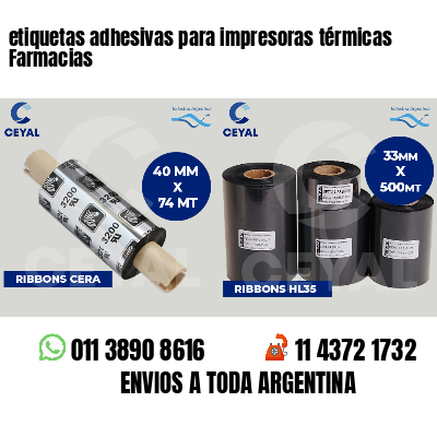 etiquetas adhesivas para impresoras térmicas Farmacias