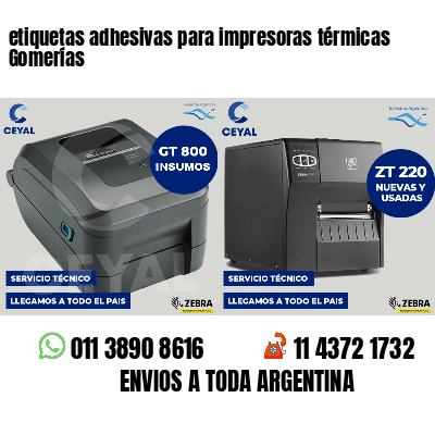 etiquetas adhesivas para impresoras térmicas Gomerías