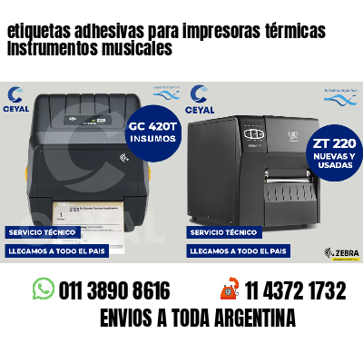 etiquetas adhesivas para impresoras térmicas Instrumentos musicales