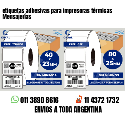 etiquetas adhesivas para impresoras térmicas Mensajerías