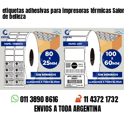 etiquetas adhesivas para impresoras térmicas Salones de belleza