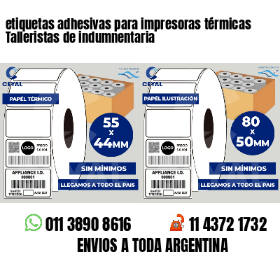 etiquetas adhesivas para impresoras térmicas Talleristas de indumnentaria