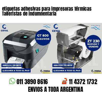 etiquetas adhesivas para impresoras térmicas Talleristas de indumnentaria