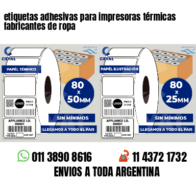 etiquetas adhesivas para impresoras térmicas fabricantes de ropa