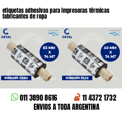 etiquetas adhesivas para impresoras térmicas fabricantes de ropa