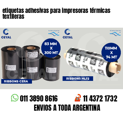 etiquetas adhesivas para impresoras térmicas textileras