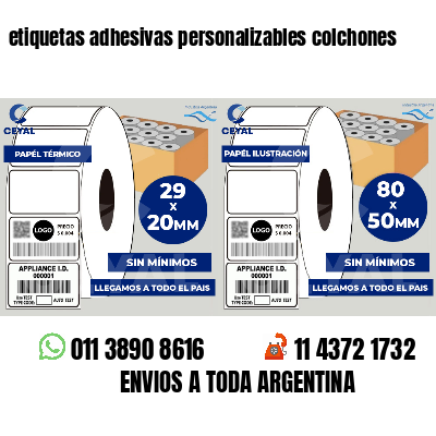 etiquetas adhesivas personalizables colchones