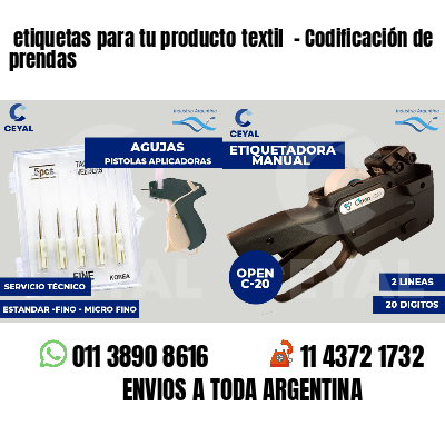 etiquetas para tu producto textil - Codificación de prendas