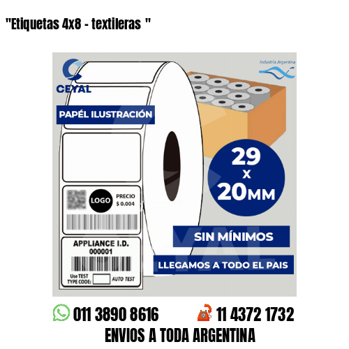 «Etiquetas 4×8 – textileras	«
