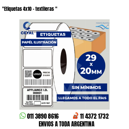 «Etiquetas 4×10 – textileras	«