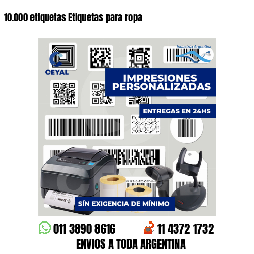 10.000 etiquetas Etiquetas para ropa