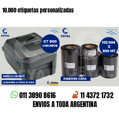 10.000 etiquetas personalizadas