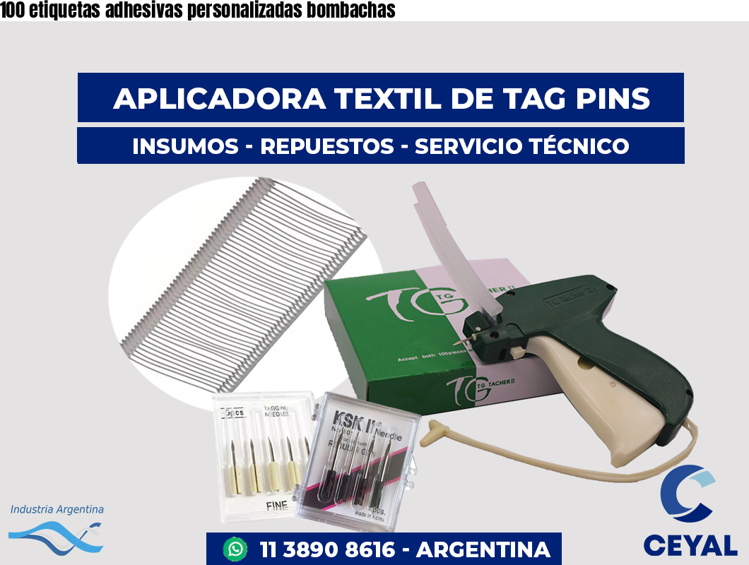 100 etiquetas adhesivas personalizadas bombachas