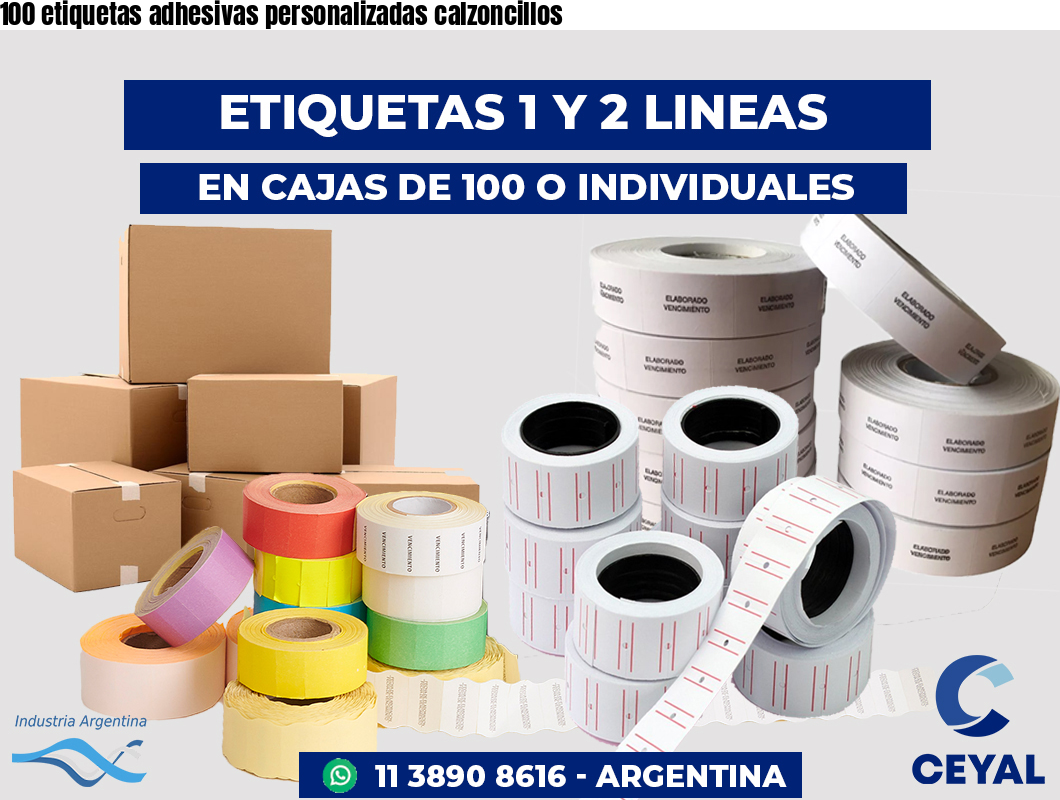 100 etiquetas adhesivas personalizadas calzoncillos