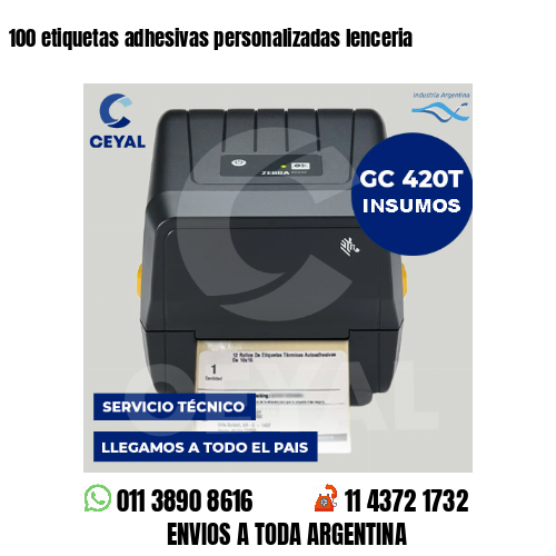 100 etiquetas adhesivas personalizadas lenceria