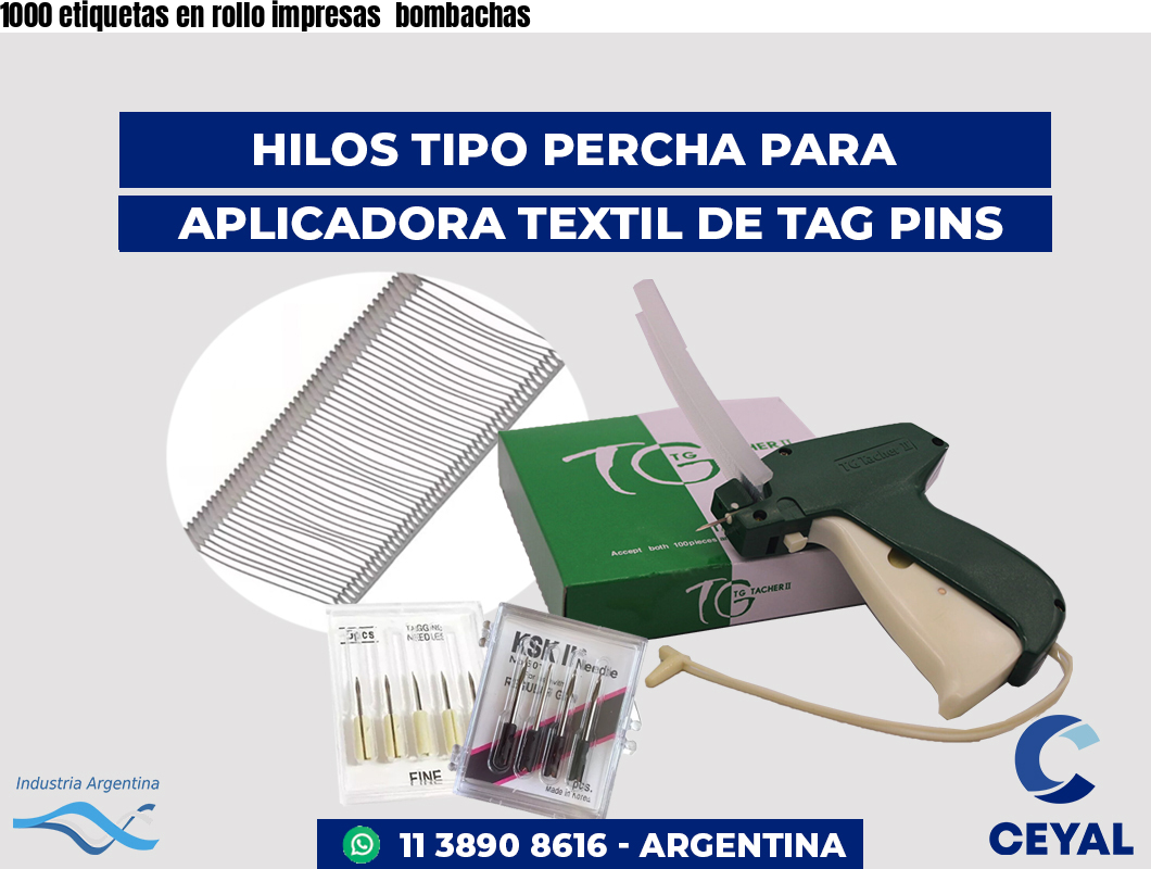 1000 etiquetas en rollo impresas  bombachas
