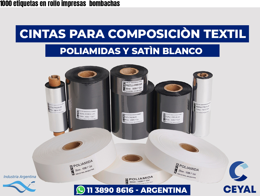 1000 etiquetas en rollo impresas  bombachas