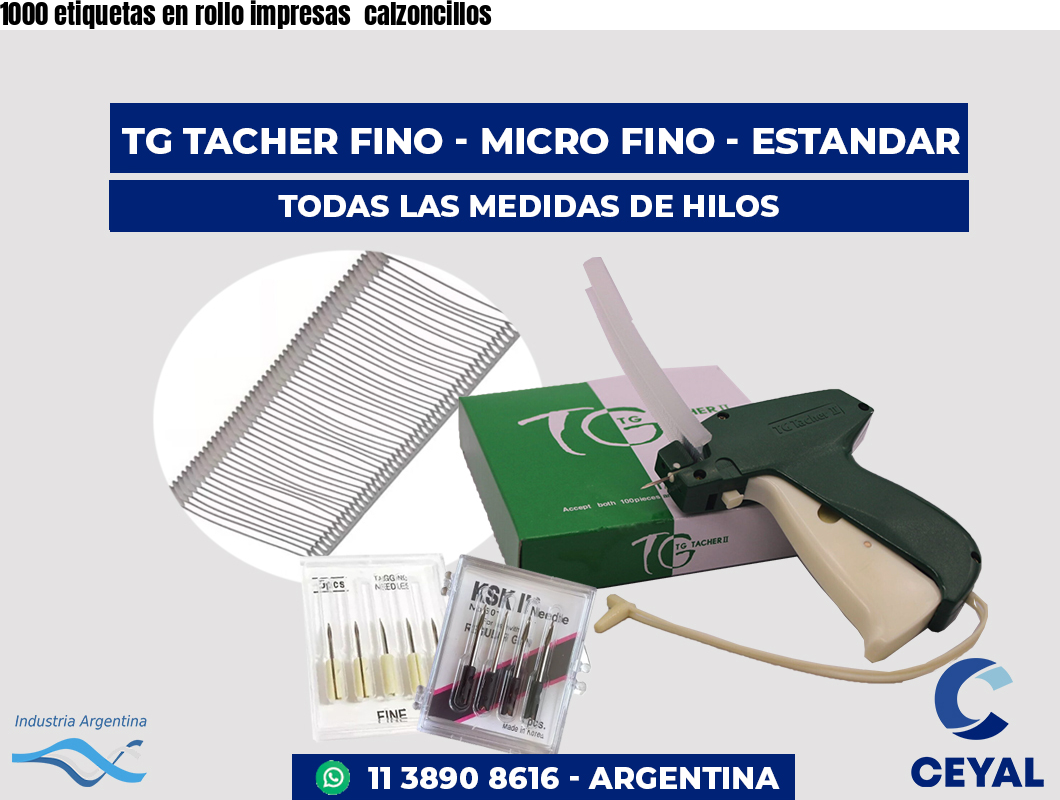 1000 etiquetas en rollo impresas calzoncillos
