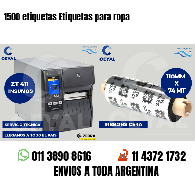 1500 etiquetas Etiquetas para ropa