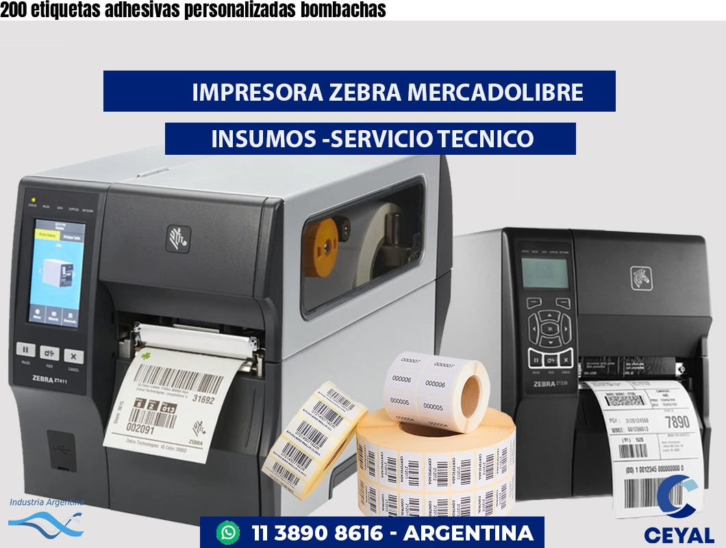200 etiquetas adhesivas personalizadas bombachas