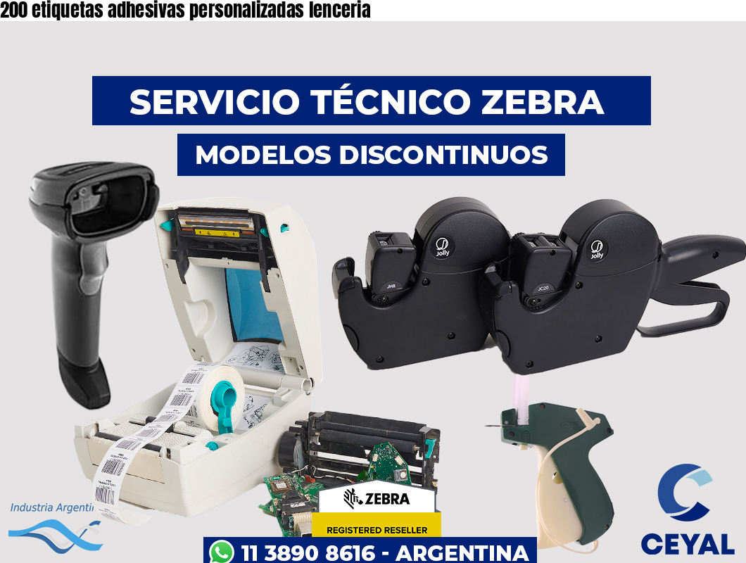 200 etiquetas adhesivas personalizadas lenceria