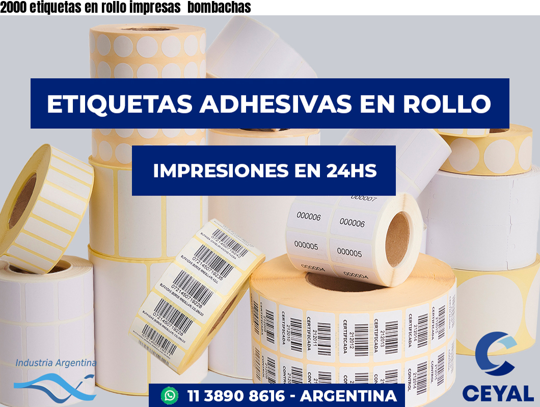2000 etiquetas en rollo impresas  bombachas