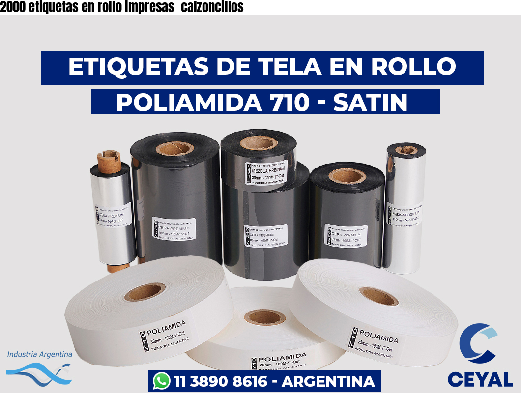 2000 etiquetas en rollo impresas  calzoncillos