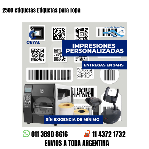 2500 etiquetas Etiquetas para ropa