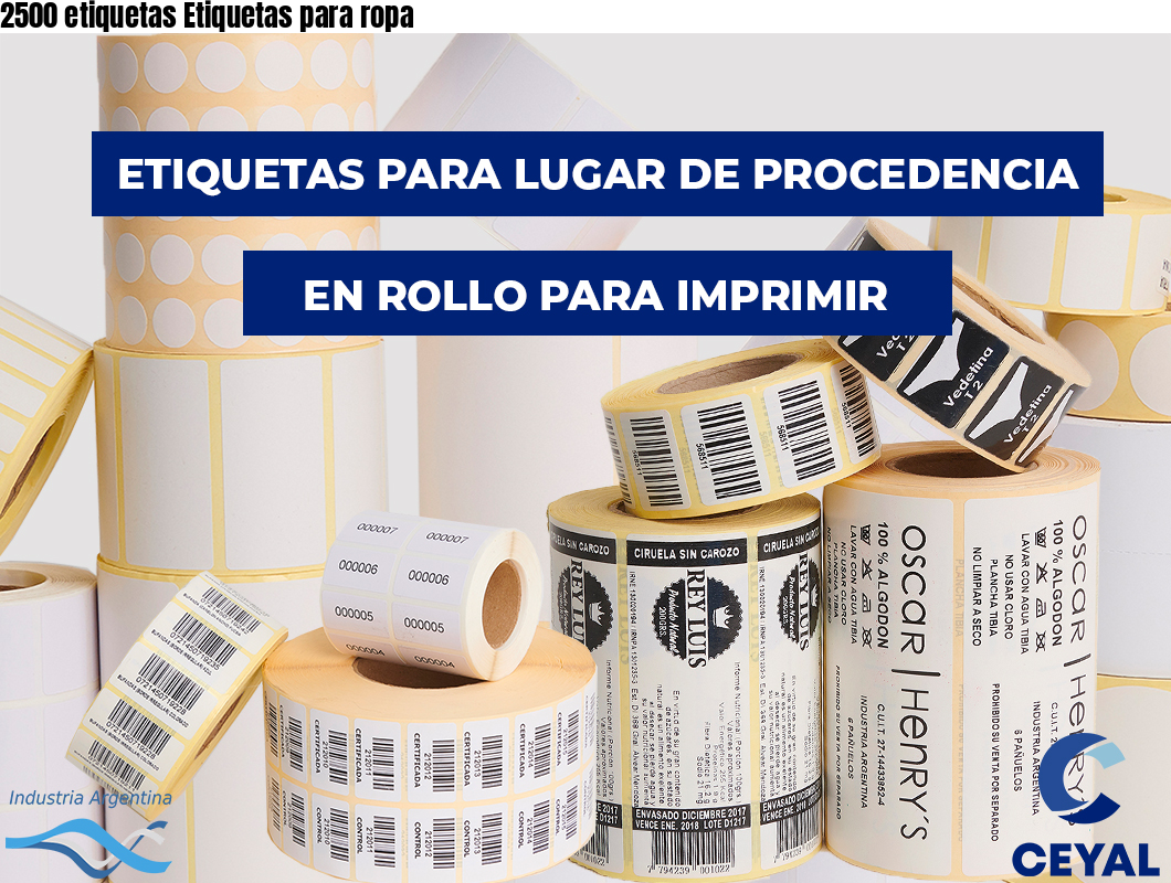 2500 etiquetas Etiquetas para ropa