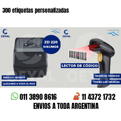 300 etiquetas personalizadas