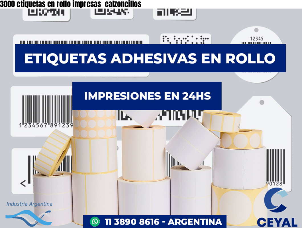 3000 etiquetas en rollo impresas  calzoncillos
