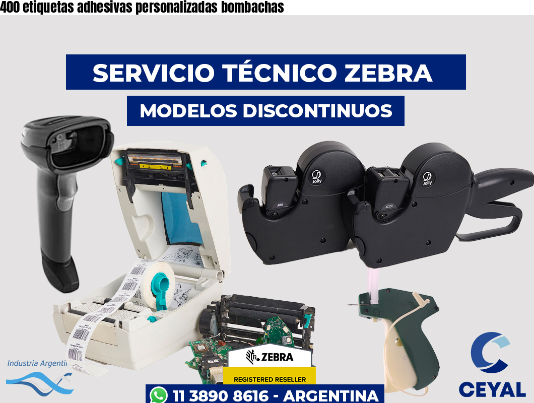 400 etiquetas adhesivas personalizadas bombachas