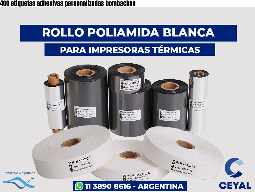 400 etiquetas adhesivas personalizadas bombachas