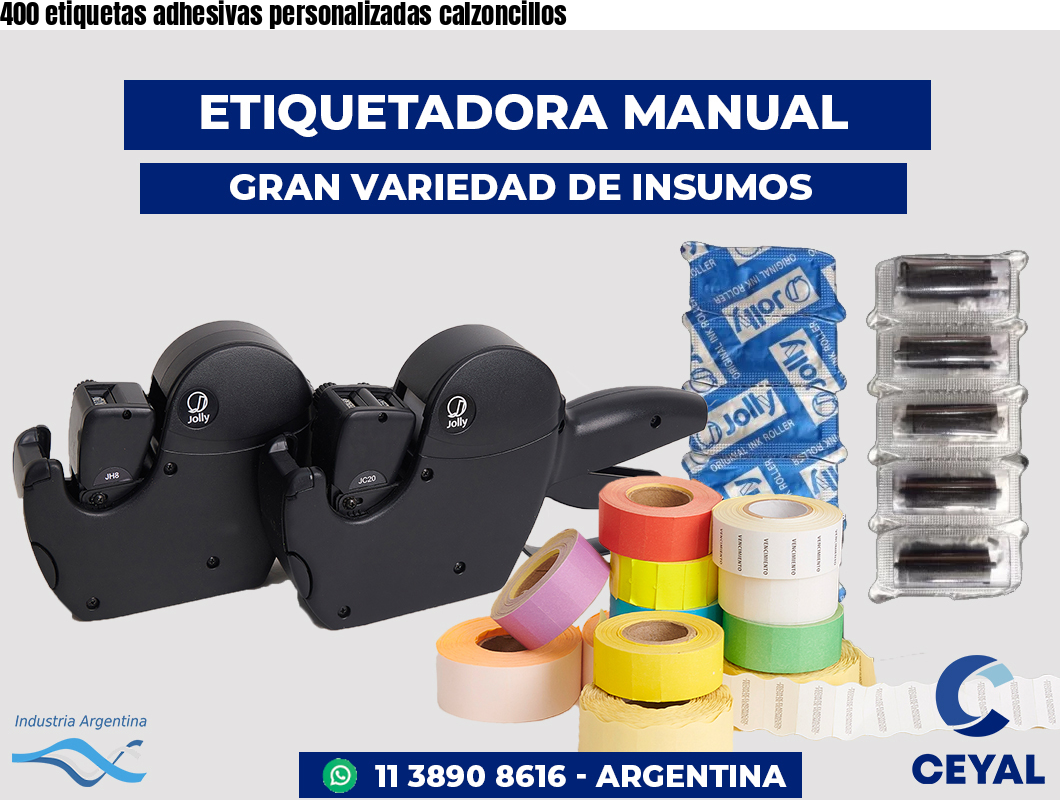 400 etiquetas adhesivas personalizadas calzoncillos
